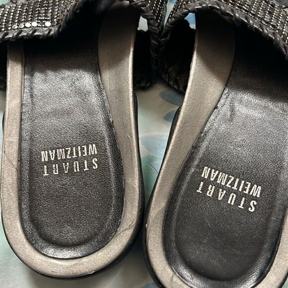 Stuart Weitzman T Strap Thong Sandals Metal - 7.5 - Picture 10 of 13